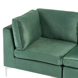 Beliani Modular Sofa 2 Seater Evja Green Velvet - thumbnail 7