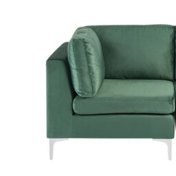 Beliani Modular Sofa 2 Seater Evja Green Velvet - thumbnail 6