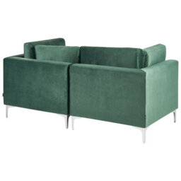 Beliani Modular Sofa 2 Seater Evja Green Velvet - thumbnail 5