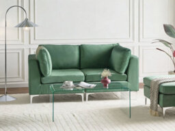 Beliani Modular Sofa 2 Seater Evja Green Velvet - thumbnail 2