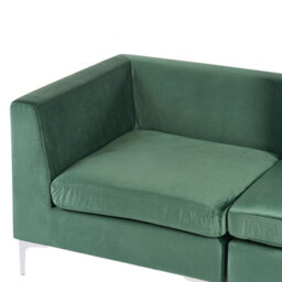 Beliani Modular Sofa 2 Seater Evja Green Velvet - thumbnail 8