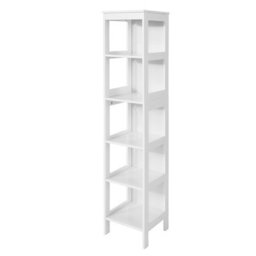 Sobuy Bzr14-W 5 Tiers Bathroom Shelf Bathroom Storage Shelf Cabinet Unit,white,w30Xd30Xh139 - thumbnail 5