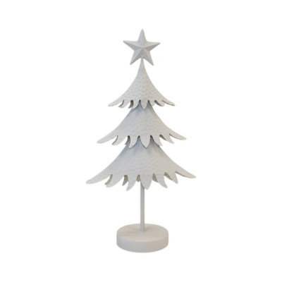 Four Candle Large Off White Metal Christmas Tree Decoration 53Cm - image 1