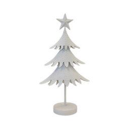Four Candle Large Off White Metal Christmas Tree Decoration 53Cm - thumbnail 1