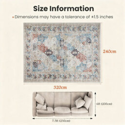 Bedlooms Coastal Cashmere Rug 240X320Cm, Modern Area Rug, Anti Slip, Stain Resistant, Large Living Area Rug - thumbnail 7