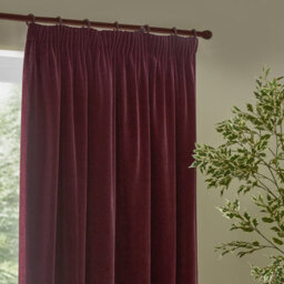Yard Heavy Chenille Velvet Room Darkening Pencil Pleat Curtain Pair Beetroot  (W)229Cm X (D)183Cm - thumbnail 2