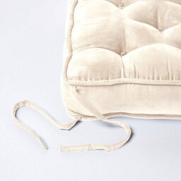 Homescapes Cream Faux Suede Dining Chair Booster Cushion - thumbnail 4