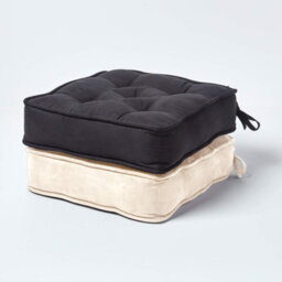 Homescapes Cream Faux Suede Dining Chair Booster Cushion - thumbnail 7