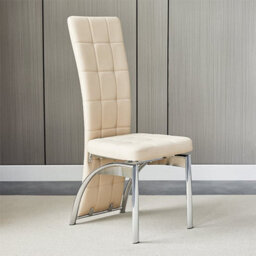 Furniture in Fashion Ravenna Taupe Faux Leather Dining Chairs In Pair - thumbnail 2
