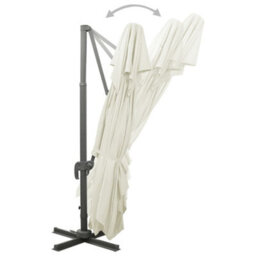 Walplus Cantilever Garden Parasol With Double Top Sand 400X300 Cm - thumbnail 4