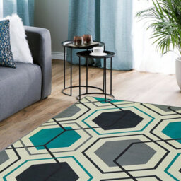 Beliani Multicolour Geometric Area Rug 140 X 200 Cm Polyester - thumbnail 2