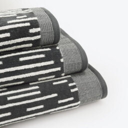 Allure Bath Fashions Pop Up Zero Twist Barcode Stripe Bath Sheet - Dark Steel - thumbnail 3