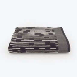 Allure Bath Fashions Pop Up Zero Twist Barcode Stripe Bath Sheet - Dark Steel