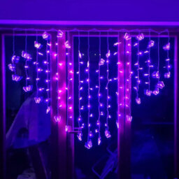 Urbn-Living Purple - Led Fairy Curtain Lights - Butterfly Design - thumbnail 3