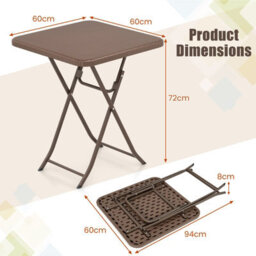 Costway Folding Picnic Camping Table Portable Indoor Outdoor Table-Brown - thumbnail 2