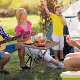 Costway Folding Picnic Camping Table Portable Indoor Outdoor Table-Brown - thumbnail 3