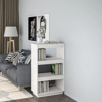 Berkfield Book Cabinet/room Divider White 60X35X103 Cm Solid Wood Pine - image 1