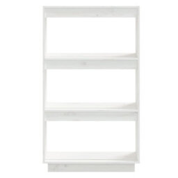 Berkfield Book Cabinet/room Divider White 60X35X103 Cm Solid Wood Pine - thumbnail 5
