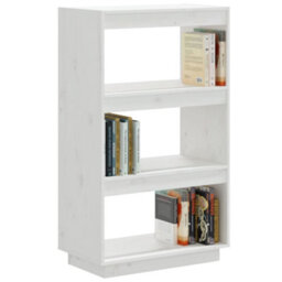 Berkfield Book Cabinet/room Divider White 60X35X103 Cm Solid Wood Pine - thumbnail 4