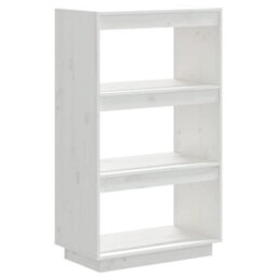 Berkfield Book Cabinet/room Divider White 60X35X103 Cm Solid Wood Pine - thumbnail 2