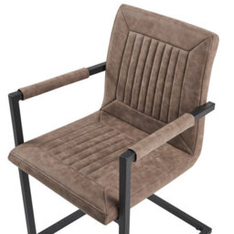 Beliani Luxor Cantilever Conference Chairs Set Of 2 Brown Faux Leather - Powder-Coated Iron Frame - thumbnail 6