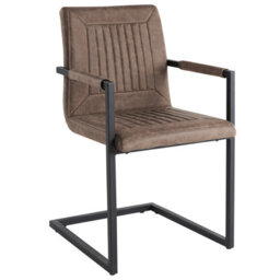 Beliani Luxor Cantilever Conference Chairs Set Of 2 Brown Faux Leather - Powder-Coated Iron Frame - thumbnail 4