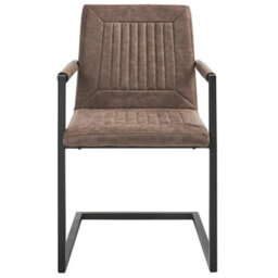 Beliani Luxor Cantilever Conference Chairs Set Of 2 Brown Faux Leather - Powder-Coated Iron Frame - thumbnail 1