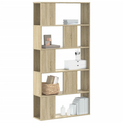 Vidaxl Bookcase 5-Tier Sonoma Oak 80.5X23.5X162.5 Cm Engineered Wood - image 1