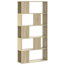 Vidaxl Bookcase 5-Tier Sonoma Oak 80.5X23.5X162.5 Cm Engineered Wood - thumbnail 2