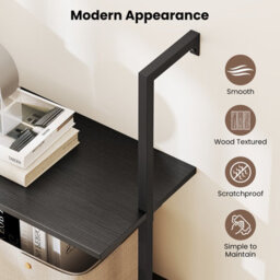 Gainoom 4-Tier Wall-Mounted Bookshelf Modern Floating Storage Display Shelves Wall-Mounted Ladder Wooden Bookcase - thumbnail 6