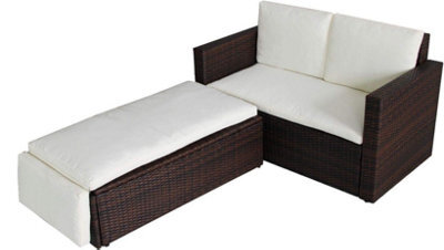 Evre 2 Seater Outdoor Rattan Garden Love Bed Furniture Set Brown For Patio Conservatory - Inc Weekend Delivery - image 1