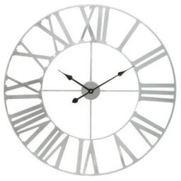 Genova Silver Metal Large Wall Clock 80Cm