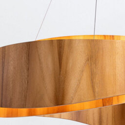 Luminosa Lighting Elstead Horizon 80Cm Cylindrical Pendant Ceiling Light Teak - thumbnail 4
