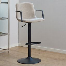 Furniture To Go Pablo Swivel Beige Bar Stool With Adjustable Height Function Set Of 2 - thumbnail 4