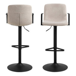 Furniture To Go Pablo Swivel Beige Bar Stool With Adjustable Height Function Set Of 2 - thumbnail 2