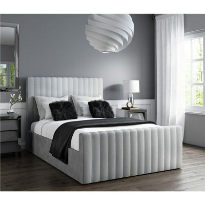 Stratus Interiors Roma Panel Lined Upholstered Bed Frame With Tubular Headboard & Matching Footboard No Storage Type - Single - image 1