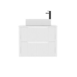 Royal Bathrooms Avenza 800mm Matt White Wall Hung Bathroom Countertop Vanity Unit 2 Drawer With Lyon Basin - thumbnail 6