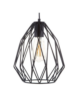 Wyld and Coco Novalux Industrial Black Cage 1-Light Pendant Lamp - Openwork Wire Shade For Modern And Vintage Rooms - image 1