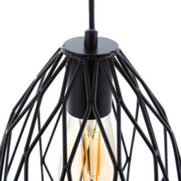 Wyld and Coco Novalux Industrial Black Cage 1-Light Pendant Lamp - Openwork Wire Shade For Modern And Vintage Rooms - thumbnail 6