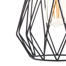 Wyld and Coco Novalux Industrial Black Cage 1-Light Pendant Lamp - Openwork Wire Shade For Modern And Vintage Rooms - thumbnail 5