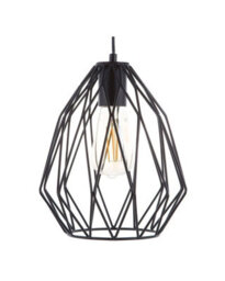 Wyld and Coco Novalux Industrial Black Cage 1-Light Pendant Lamp - Openwork Wire Shade For Modern And Vintage Rooms - thumbnail 1