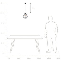 Wyld and Coco Novalux Industrial Black Cage 1-Light Pendant Lamp - Openwork Wire Shade For Modern And Vintage Rooms - thumbnail 8