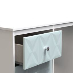 San Jose Ready Assembled Matt Duck Egg Blue & White 3 Drawer Non-Extendable Dressing Table (H)756mm (W)969mm (D)395mm - thumbnail 4