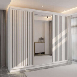 Sliding Wardrobes 4 u LTD Sliding Wardrobes 4U Ronal 2&3 Sliding Door Wardrobe With Mirror Panel Available In 4 Colors - (White/grey W250Cm, H217Cm) - thumbnail 1