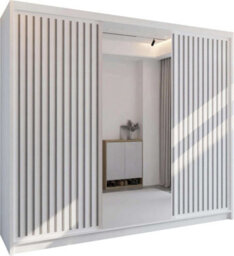 Sliding Wardrobes 4 u LTD Sliding Wardrobes 4U Ronal 2&3 Sliding Door Wardrobe With Mirror Panel Available In 4 Colors - (White/grey W250Cm, H217Cm) - thumbnail 2