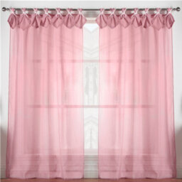 Luxury Living Linen Look Voile Tab Top Curtain Pair 147Cm X 274Cm Blush Pink