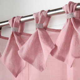 Luxury Living Linen Look Voile Tab Top Curtain Pair 147Cm X 274Cm Blush Pink - thumbnail 2