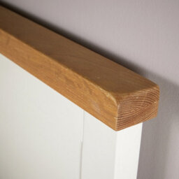 "Home Source Easton Solid Wood With Oak Veneer  White 4' 6"" Double Wooden Bed Frame" - thumbnail 5
