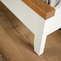 "Home Source Easton Solid Wood With Oak Veneer  White 4' 6"" Double Wooden Bed Frame" - thumbnail 6