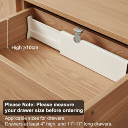 2Pcs White Adjustable Drawer Separators Organizers - thumbnail 5